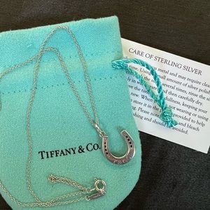 Tiffany & Co sterling silver horseshoe pendant on a 15 inch chain